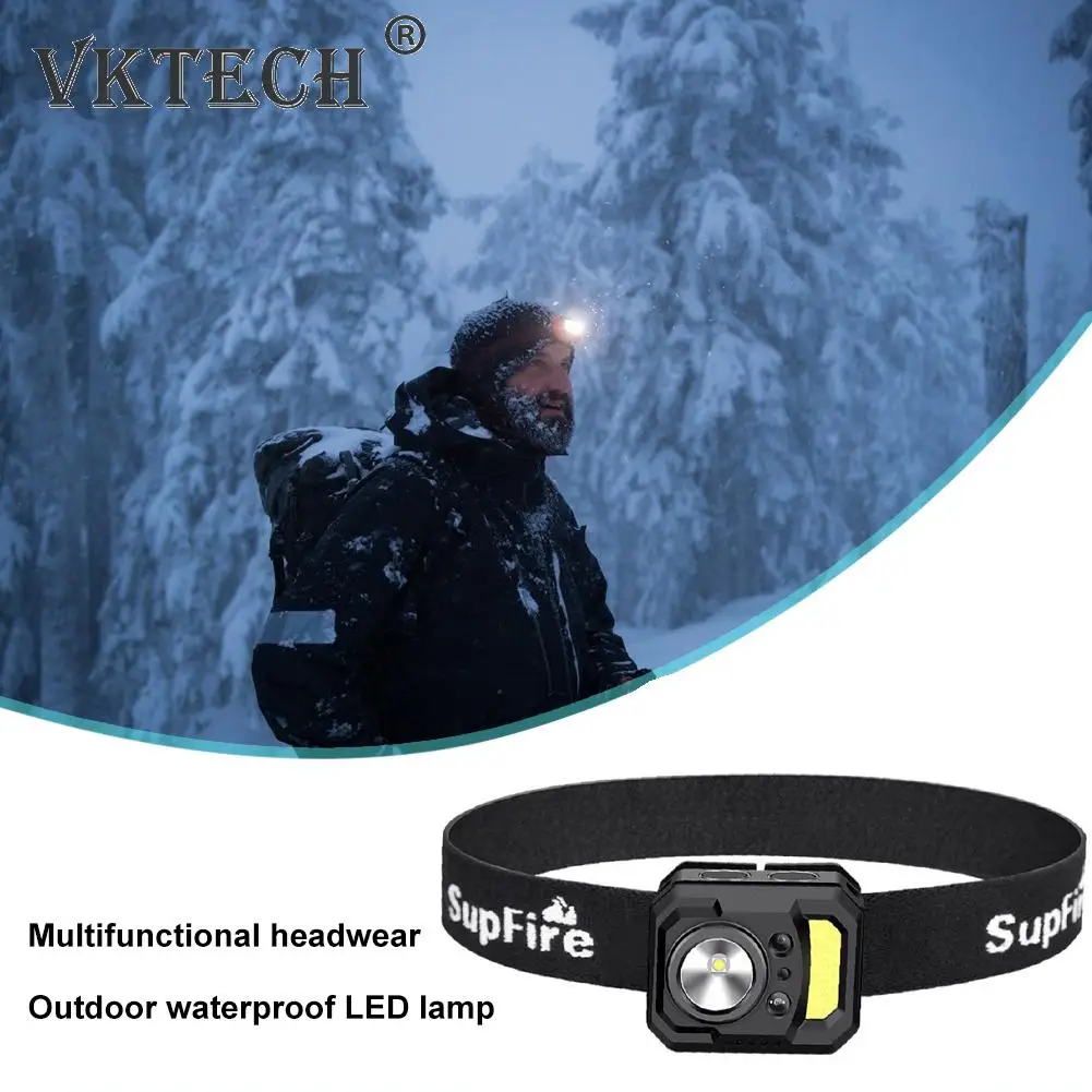 

Motion Sensor Headlamp Flash Head Lamp Torch Lantern for Hunting USB Rechargeable Waterproof Hiking Fishing LED Flashlight
