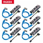 Райзер RGeek 6 шт. Ver009s Plus PCIE USB 3.0 PCI-E Райзер 1X 4x 8x 16x Райзер адаптер карта SATA 15 контактов на 6 контактов кабель питания