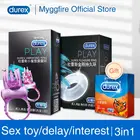 Durex Pleasureвибрирующее кольцо, прочное, кольцо для пениса для взрослых, мужское кольцо на пенис для задержки эякуляции, прочное, долговечное, долговечное, эрекционное, секс-игрушки