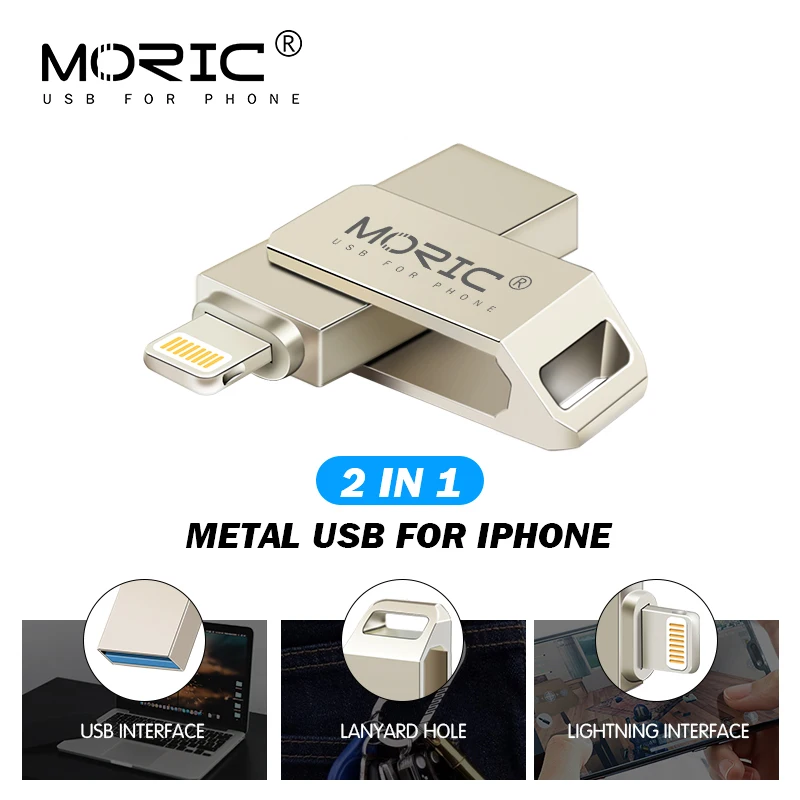 

Metal USB Flash Drive 128gb Pen Drive 32gb 64gb Usb2.0 Flash Disk for iPhone X/8 Plus/8/7 Plus USB Memory Stick
