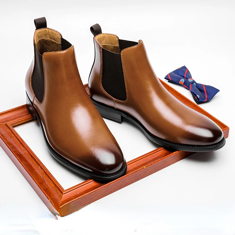 Недорогие мужские ботинки челси из натуральной кожи свадебная Классическая