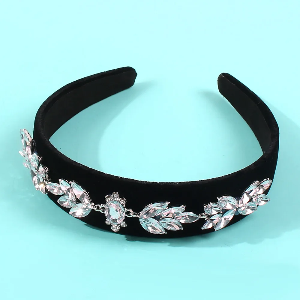 2019 новая зимняя Вельветовая черная лента для волос в форме листьев Форма обруч со