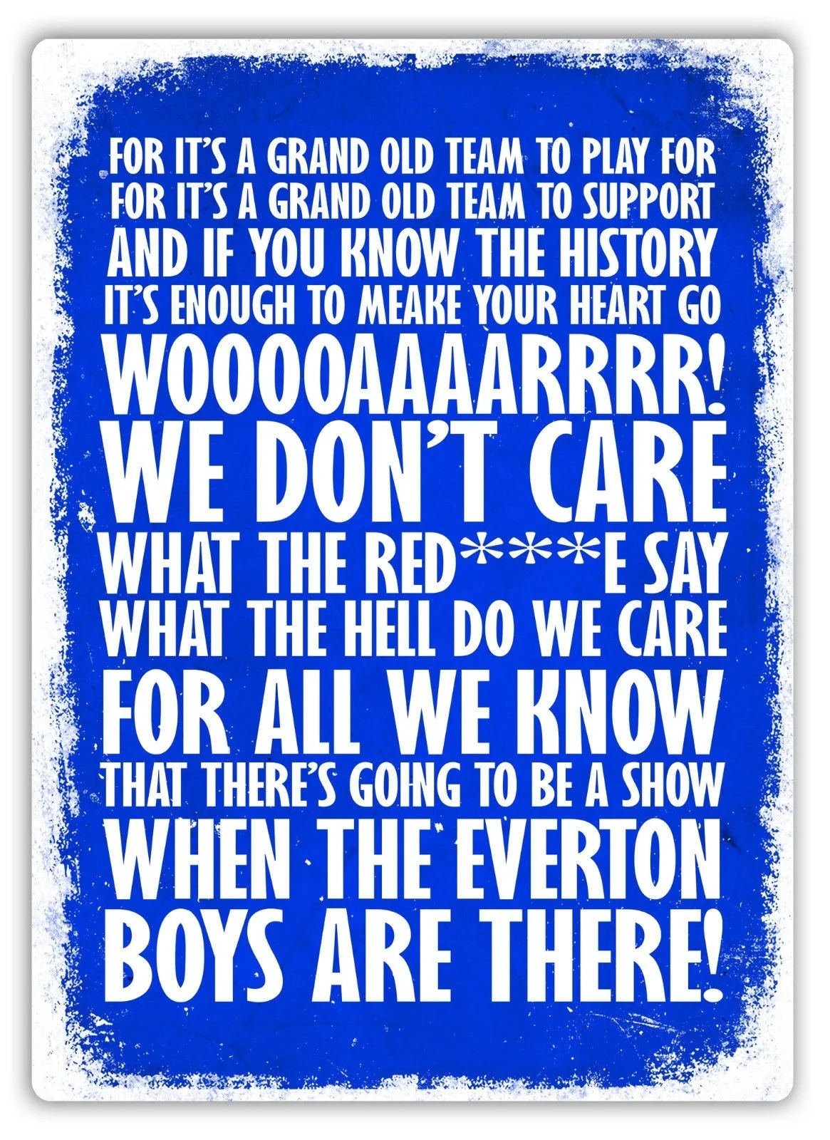 

Football Chant GRAND OLD TIME Metal Wall Sign Plaque Art. Everton Fan Song(Visit Our Store, More Products!!!)