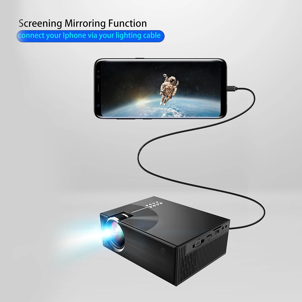 Портативный ЖК проектор Full HD светодиодный может синхронизировать экран