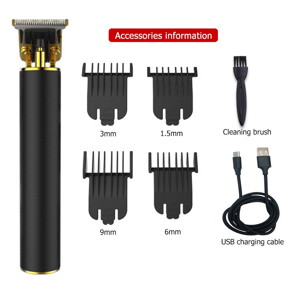 

Professional Oil Head Electric Hair Clipper USB Rechargeable Hair Styling Engraving Bald Shaving Trimmer for Home Salon Barber