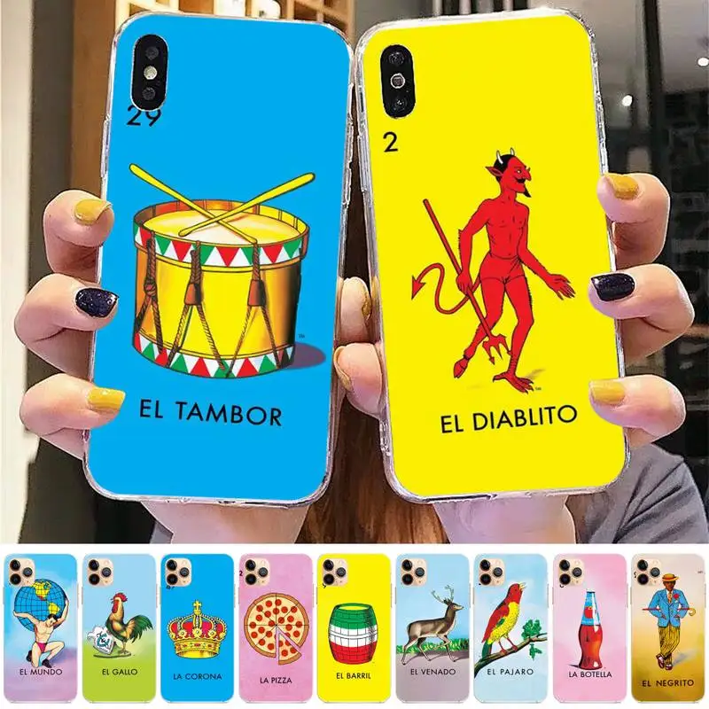 

Mexican Bingo Loteria Phone Case for iphone 13 11 12 pro XS MAX 8 7 6 6S Plus X 5S SE 2020 XR case
