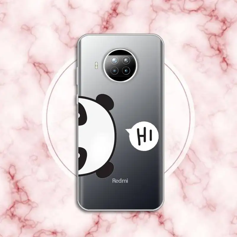 

Panda Cat Dinosaur Phone Case Transparent for xiaomi redmi note 8 9 9s 11 10t lite pro
