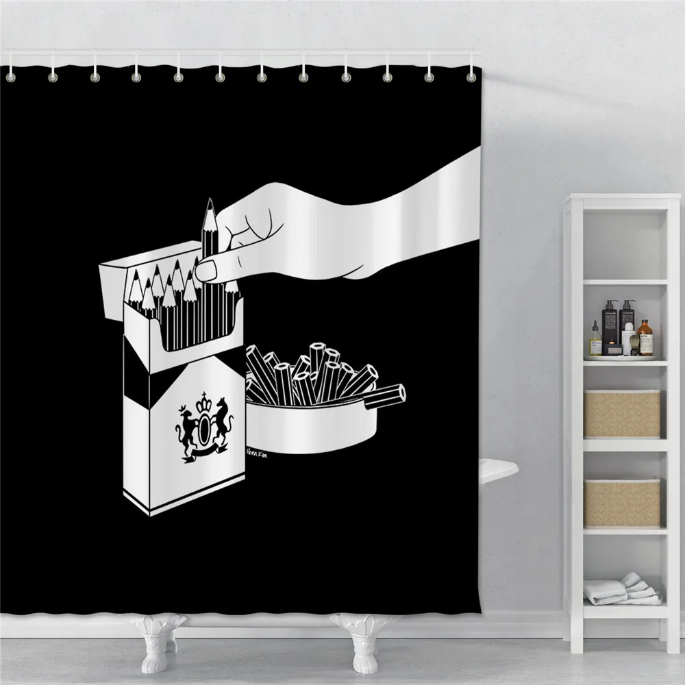 

Creative Shower Curtain For Bathroom Waterproof Shower Curtain With Hook Polyester Fabric Bathroom Shower Curtain Set Home Decor