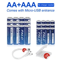palo 1 5v usb aa rechargeable battery 2800mwh usb 1 5v aaa rechargeable battery 1110mwh with usb cable 1 5v aa aaa batteries