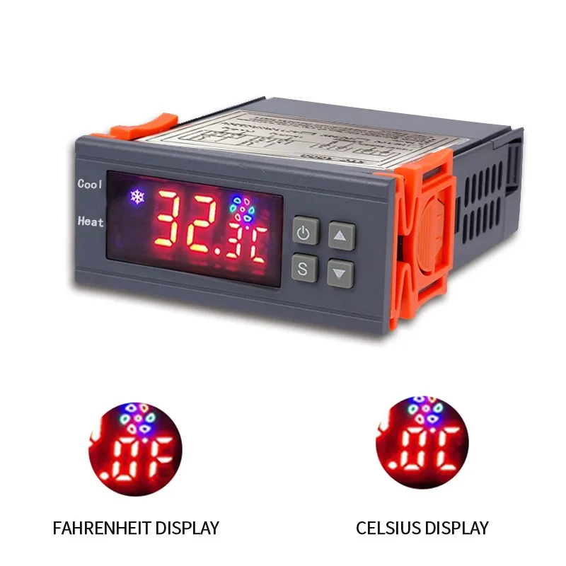 

Digital Incubator Thermostat Temperature Controller Two Relay Output Thermoregulator 10A Heating Cooling STC-3008 STC-1000