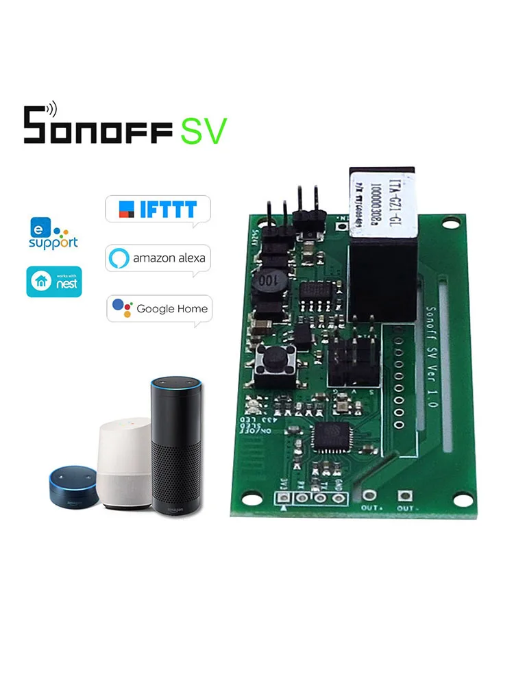 Беспроводной Wi Fi модуль Sonoff SV ITEAD 5 24 В постоянного тока Поддержка IOS/Android|Пульты ДУ|