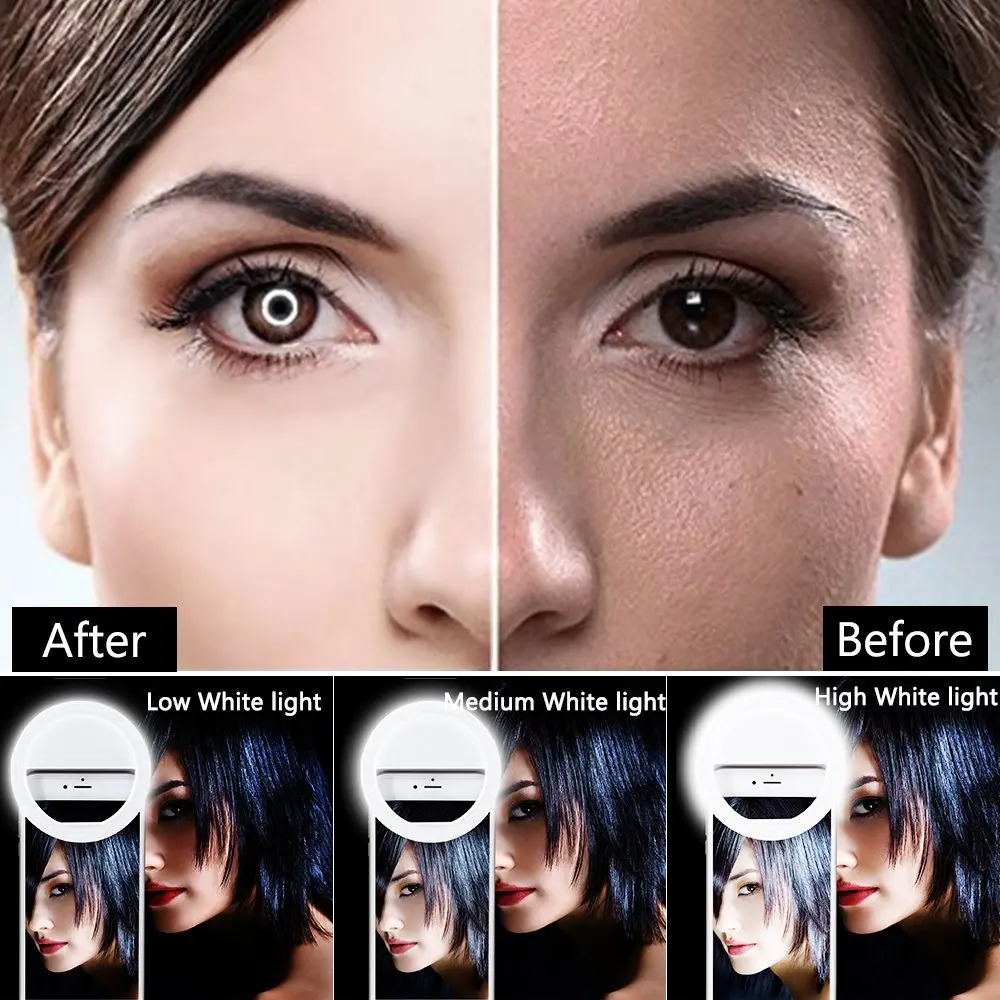 Кольцевая Светодиодная лампа для селфи Tongdaytech с заполняющим светом объектива