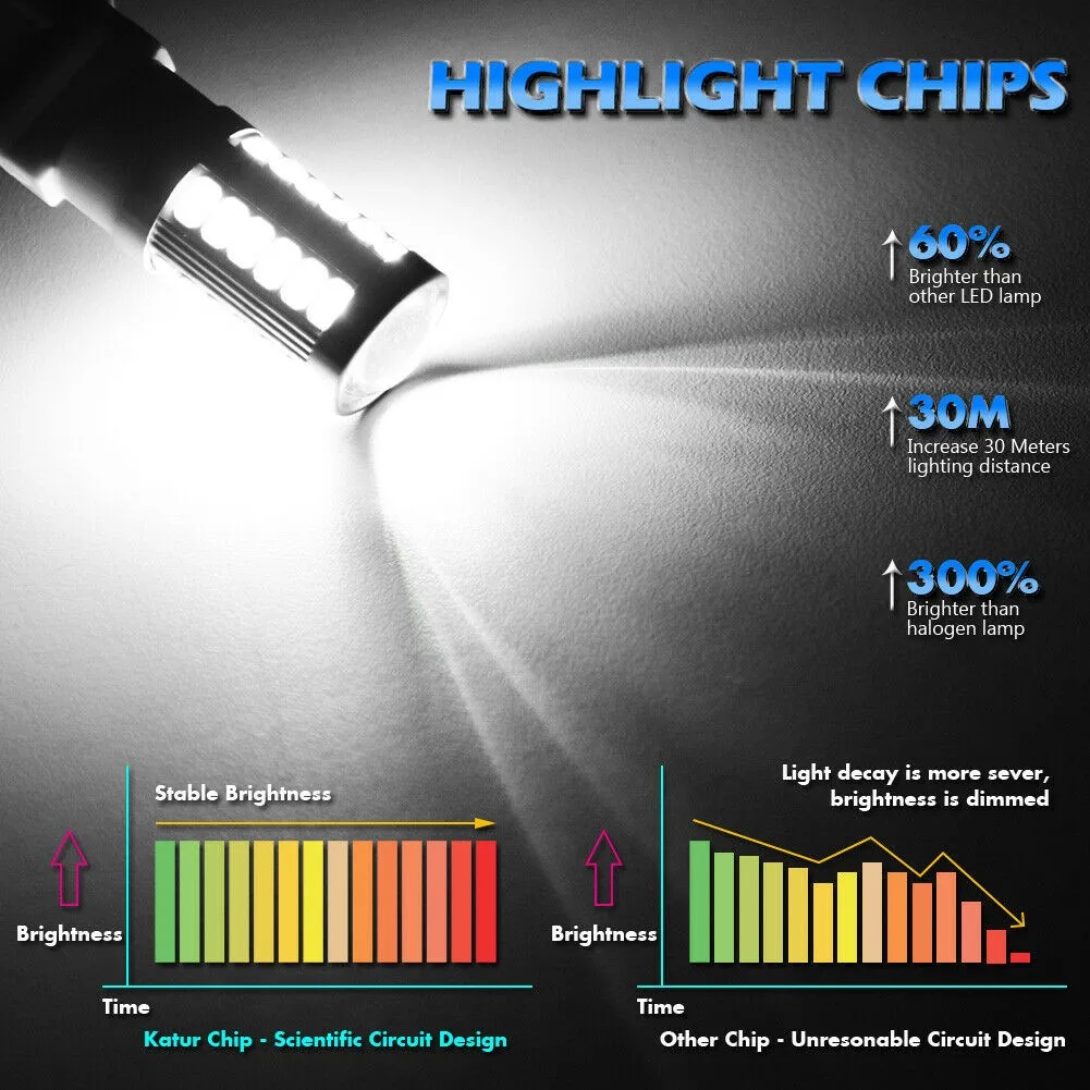 

12V Bulbs 2pcs 1157 LIGHT P21/5W STOP White 6000K 33 SMD 5 W Accessories