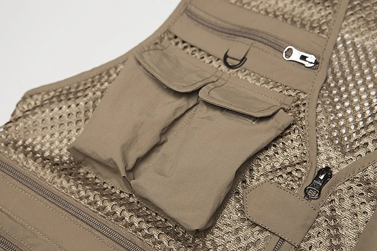 

Top Selling Product In 2021 Summer Men's Vest Multi-pocket Large Size Mesh Vest Men's Clothing