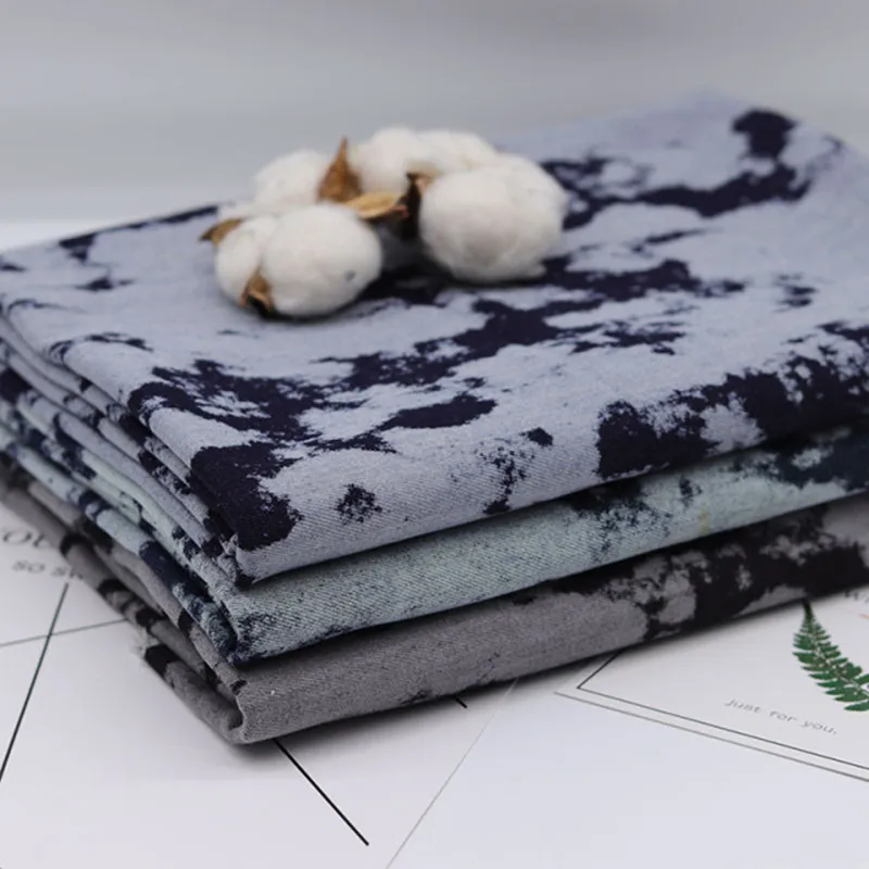 

High-quality Twill Spray White Washing Dyeing Denim Fabric DIY Comfortable Jacket Short Skirt Pants Hat Handbag Sewing Material