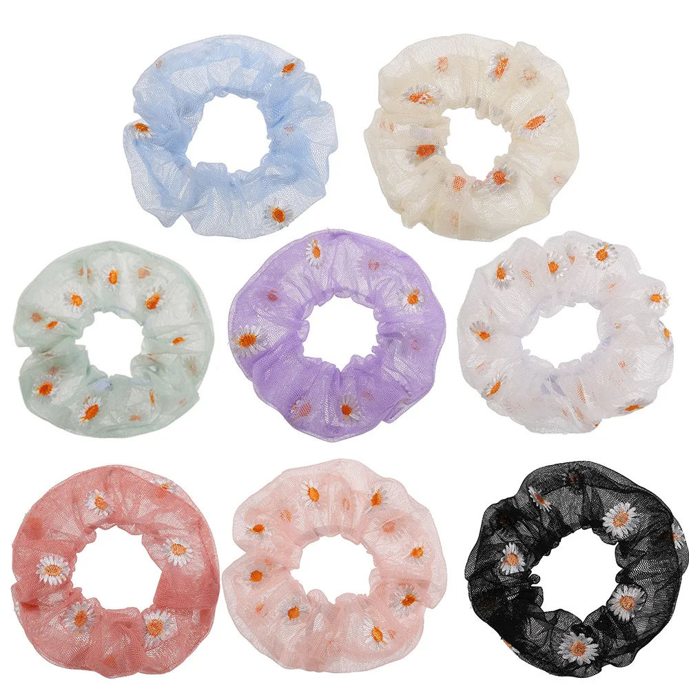 Кольцо для волос из толстой свиной кожи милая сетчатая пряжа девочек головка