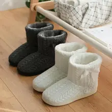 Зимние женские ботиночки; нескользящие хлопковые тапочки; сумка с ботинками; бархатные теплые домашние женские ботинки