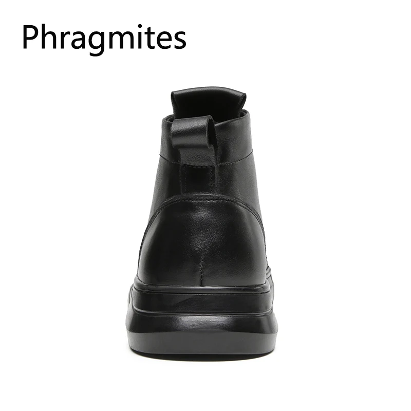Phragmites/Повседневные черные ботинки в деловом стиле зимняя мужская обувь на шнуровке г. Новое поступление, модные плюшевые зимние ботинки мужские размеры 38-48, Botas