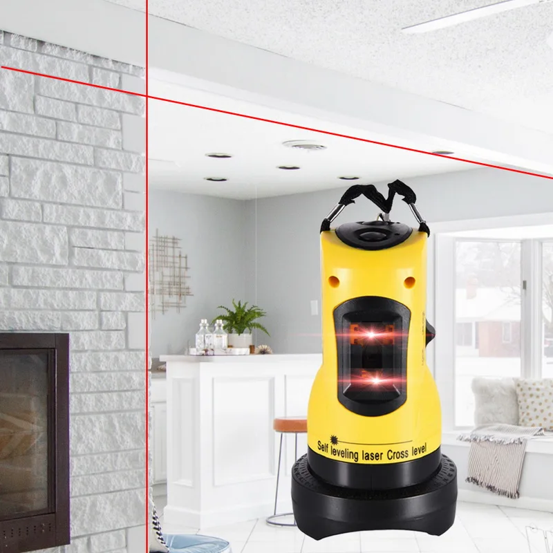 Self-Leveling Laser Level Tool 360 Degrees Rotary 2 Lines Cross Horizontal and Vertical High Visibility Adjustable | Инструменты