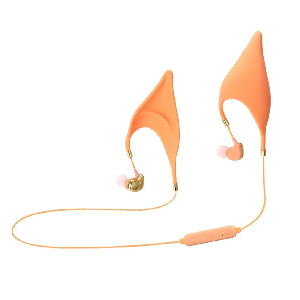 

Bass in-ear Headphones with microphone silicone Cat Ear Elf Halloween Cosplay Wired Headset Mobile Headset