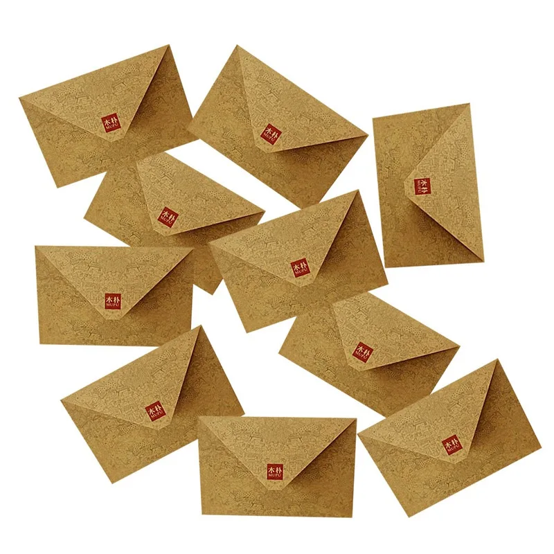 

10 Pieces / Pack Vintage Envelope High Quality Business Card Wrapping Paper Envelope Imported Kraft Paper Exquisite Printing