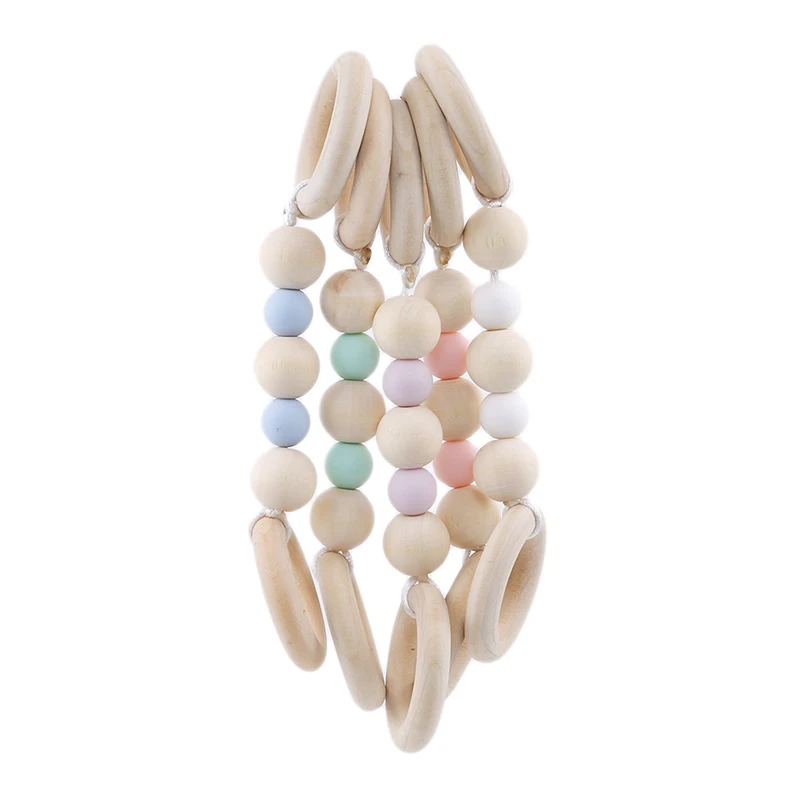 

Baby Teething Bracelet Safty Original Wood Beads Nursing Beech Chewable Teether for Mother and Baby Bpa Free Safe