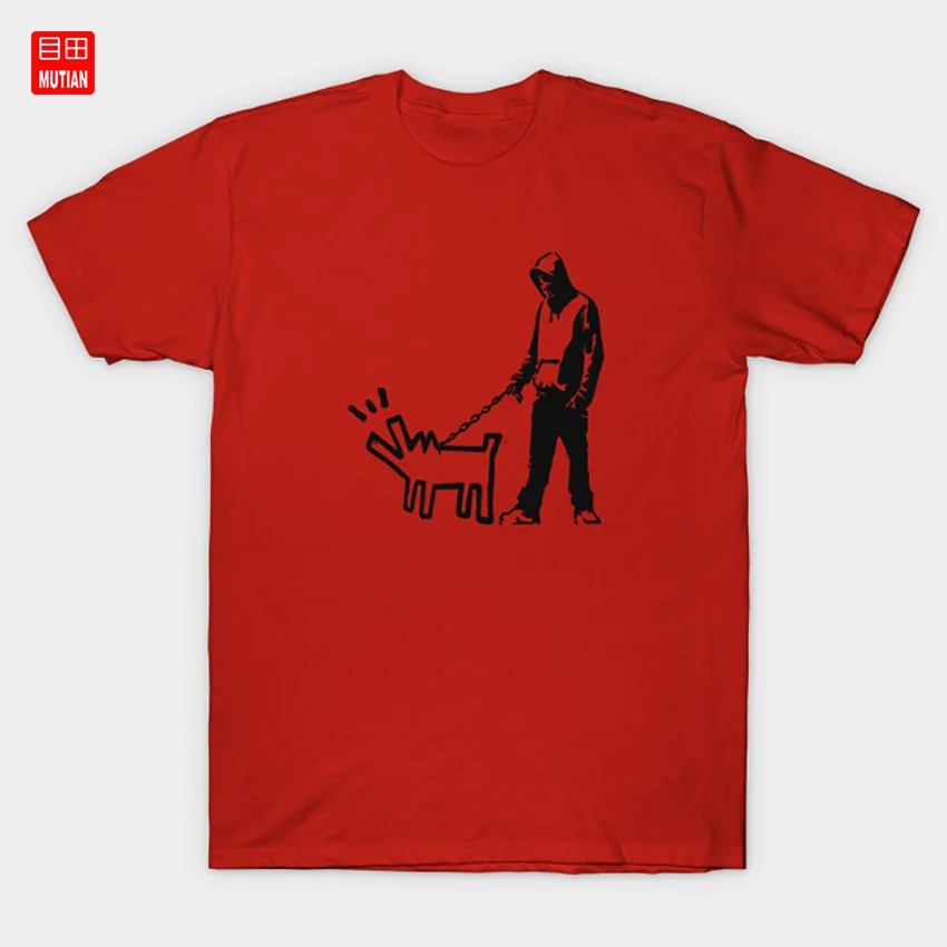 Banksy T-Shirt Stencil London Pet Paint Can Minimalist Dogs Black And White Street | Мужская одежда