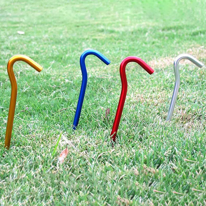 Ground Nail Outdoor Tent Ultra Light Question Mark Climbing High Strength Rock Mud Aluminum Alloy Camping Nails | Спорт и