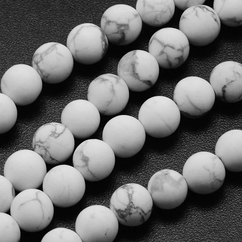 

Натуральные бусины Howlite, 1 нить, Матовые Круглые бусины 6 мм, отверстие: 0,8 мм, около 60 шт./нить, 14,1 дюйма