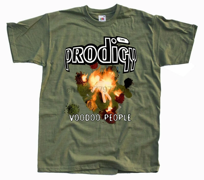 Футболка The Prodigy Voodoo People в стиле милитари зеленые Размеры S 5XL 100% хлопок|Мужские