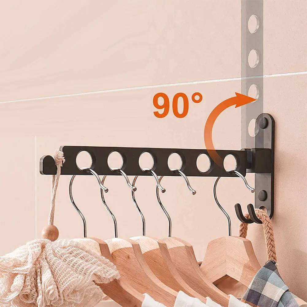 

Wall Mounted Cloth Hanger Folding Coat Rack Clothes Rail Dustproof And Moisture Resistant For Balcony Bedroom Bathroom wardrobe