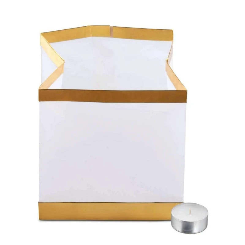 

10Pcs 5.9" / 4.3" Water Floating Paper Lanterns Chinese Square Adrifting Lantern Lamp with Candle for Praying Blessing