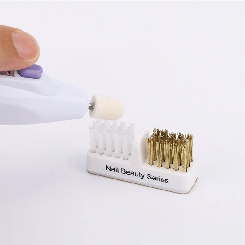 Nail Bit Drill Burr Head Cleaning Brush Art Equipment Portable Dual Dust Series For Manicure Tools|Принадлежности для дизайна
