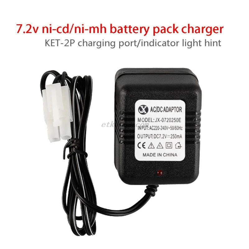 portable smart charger charging adapter for 7 2v ni cd ni mh battery with ket 2p plug for rc remote car toys free global shipping