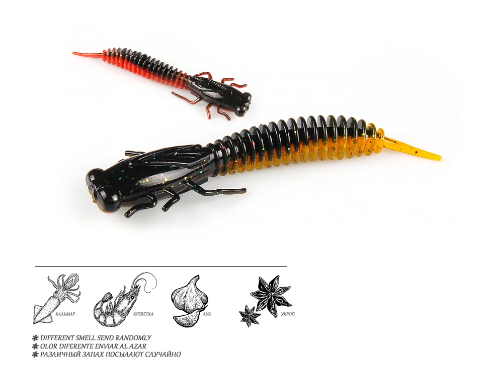 BEARKING Larva 75 мм 2,84 г 8 шт. искусственная Мягкая наживка рыболовный червь силиконовый бас Щука Гольян Swimbait Jigging пластиковые приманки