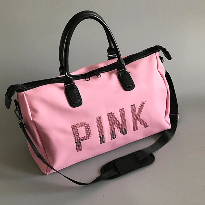 2019 большая Вместительная дорожная сумка для спортзала розовая Повседневная на