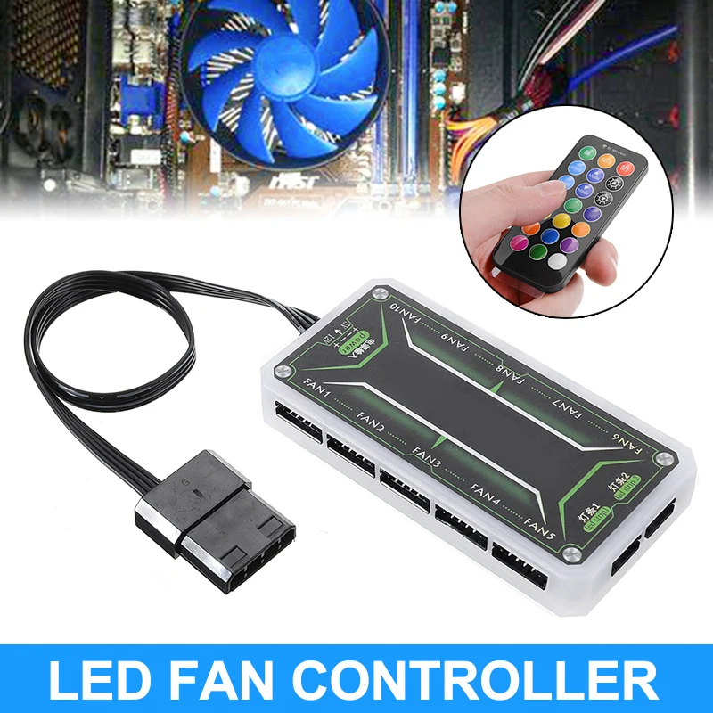 

For Computer Cool LED Light Adjuster Wireless Fan Case Controller RGB RF Remote Console W/ Control Panel Pohiks