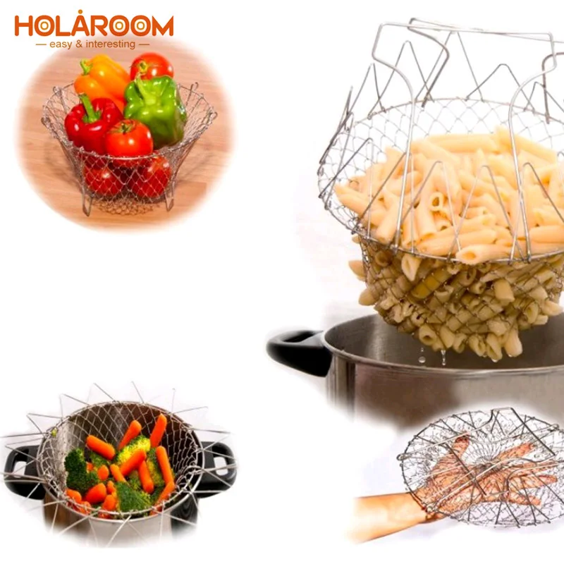 Складная промывка паром Holaroom корзина шеф повара для французской жарки Волшебная