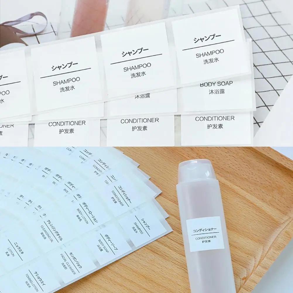 

Plastic Bottle’s Funnel Shampoo Lotion Shower Gel Dispenser and Stickers Bottles Label Funnel Size Waterproof Small E9V6