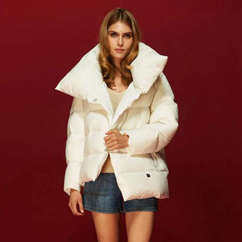 Высокое качество пуховик новинка 2019 зимняя куртка для женщин белый утиный пух
