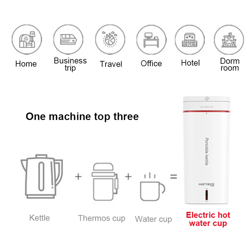 

Kbxstart Electric-Kettle Portable Travel Household Smart Water-Boiler 304 Stainless Steel Office Insulated Teapot-Pot 100V-240V
