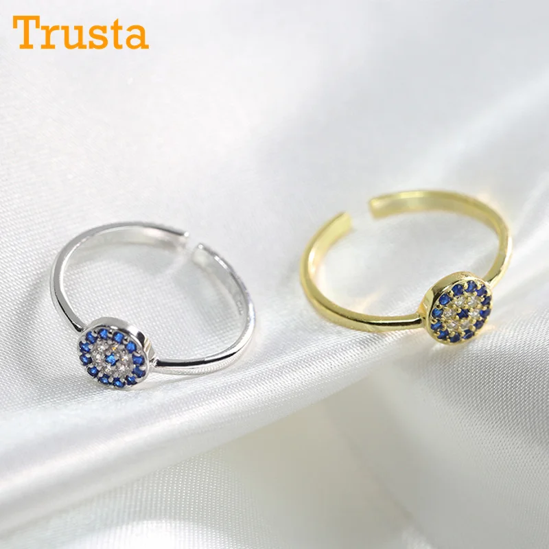 Trusta, 925, цельное Настоящее серебро, Модные женские ювелирные изделия, Круглый глаз, CZ браслет, 16 см, для девочки-подростка, леди, подарок, DS966