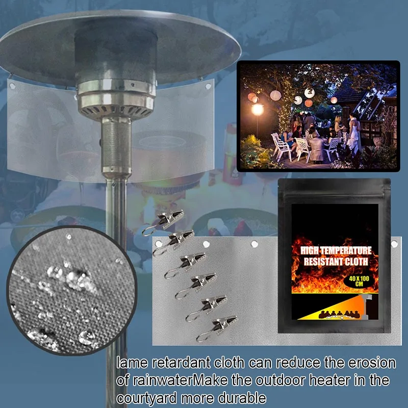 

Hot Outdoor Patio Heater Reflector Shield Foldable Heat Insulation Heater Replacement Cover for Garden Courtyard ED889