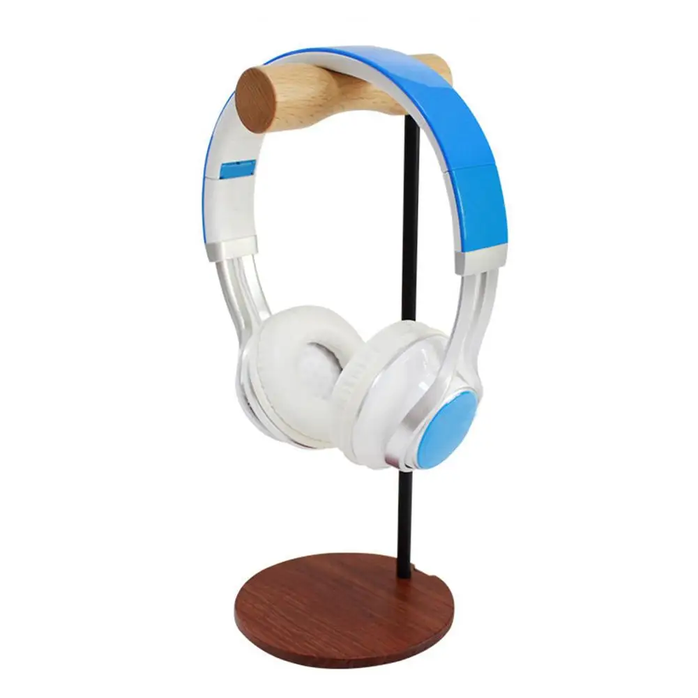 Wooden Earphone Bracket Head-mounted Innovative Desktop Solid Wood Headphone Rack Display Stand Holder For Headset Earbuds | Электроника