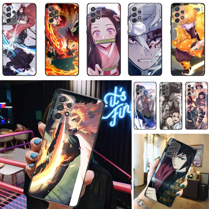 

Demon Slayer Kimetsu No Yaiba Kamado Nezuko Agatsuma Zenitsu Kamado Tanjirou Phone Case For Samsung Galaxy A52 4G 5G A72 Coque