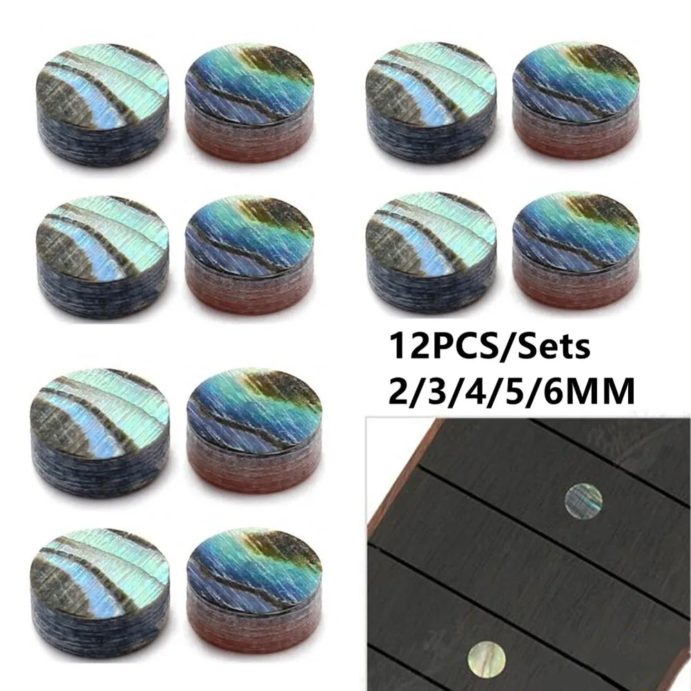 

12 Pieces Of 2/3/4/5/6mm Green Abalone Inlaid Dot Guitar Luthier Shell Dot Inlay For Guitar Inlay Marking Repair Kit