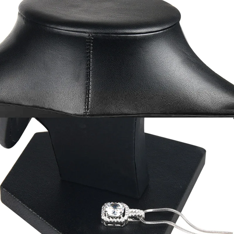 Черная подставка из искусственной кожи в форме бюста демонстрация ювелирных