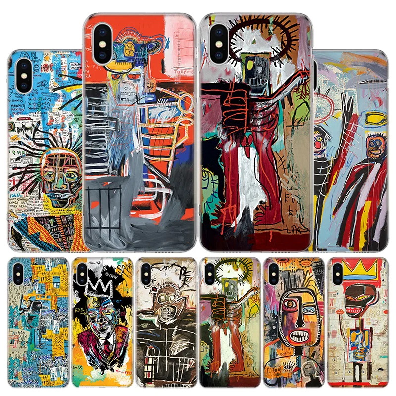 

Jean Michel Basquiat Art Graffiti Phone Case For Apple iphone 13 12 11 Pro Max SE 2020 X XS XR 7 8 6 6S Plus Soft Cover Coque