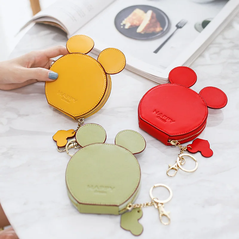 Новая женская мини сумка для монет с мультипликационным принтом Микки Маус