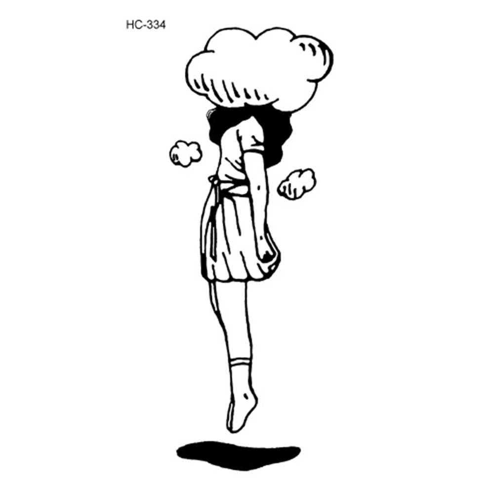 Модная черно белая татуировка в форме цветка наклейка женский боди арт пион роза